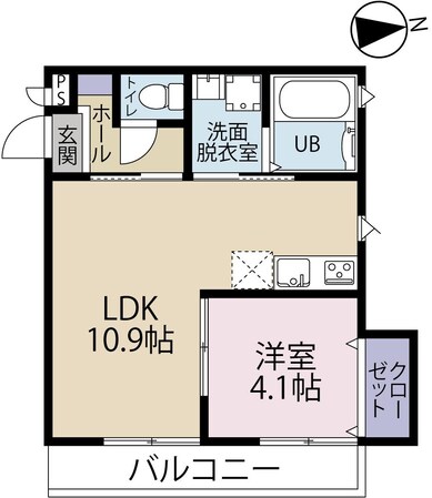 modernpalazzoNorth赤迫B棟の物件間取画像